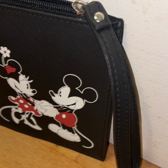 Disney Black Wristlet with Mickey and Minnie Graphic - Picture 3 of 5